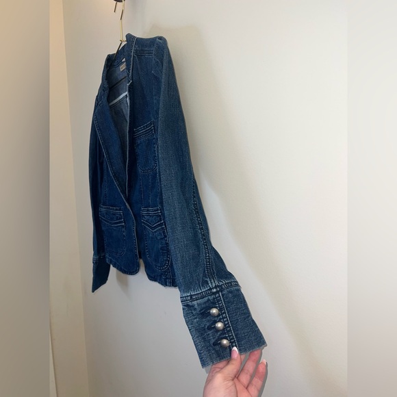 Y2K Massini Denim Blazer Jacket Fitted Jean Jacket Size M - Picture 9 of 11